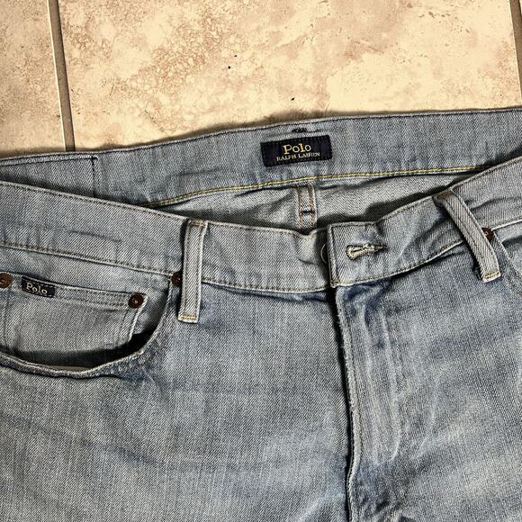 Polo Ralph Lauren Mens jeans 36 x 32 Light Wash Straight Authentic Dungarees - Picture 2 of 14